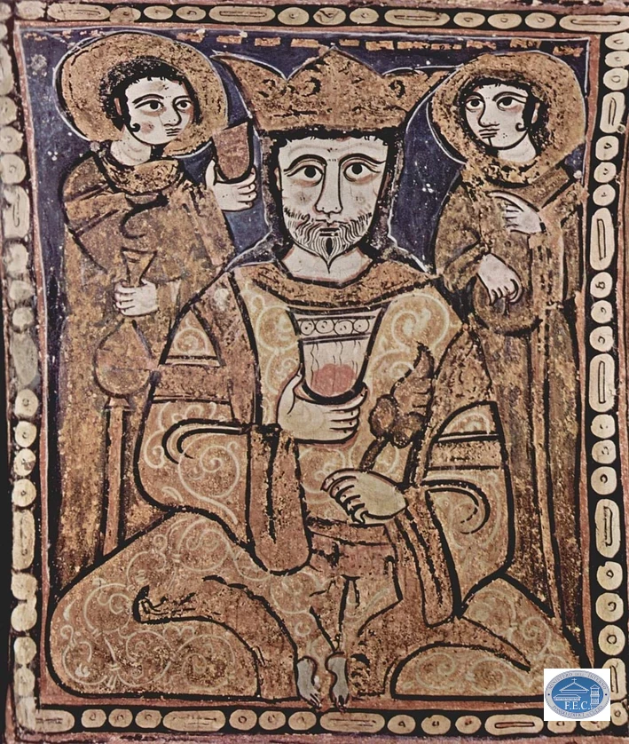 Roger II. von Sizilien, dargestellt im christlichen und arabischen Stil