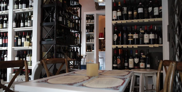 Bild vom Innenraum des Restaurants Enoteca in Palermo