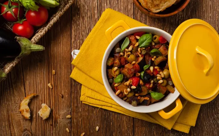Topf mit Caponata