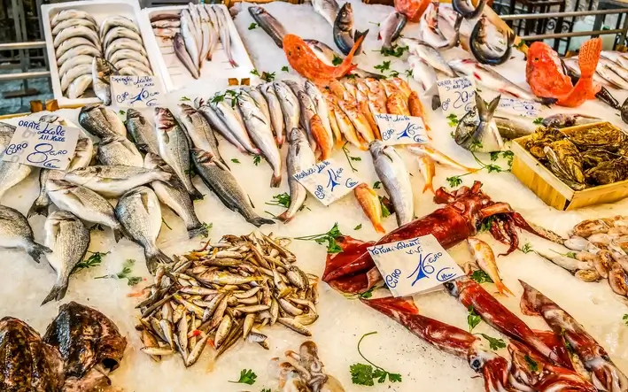 Fischmarkt Stand in Palermo