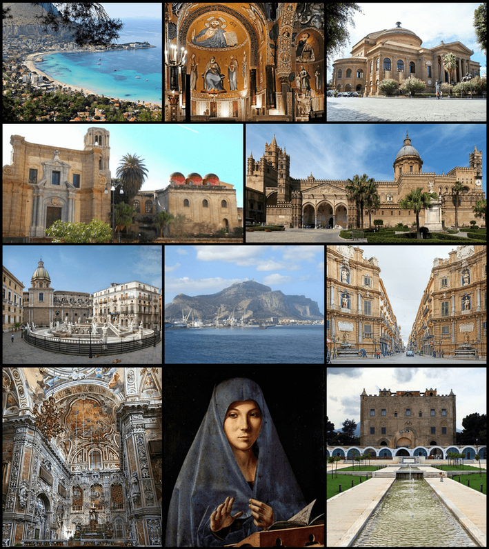 Collage mit Fotos von Palermo