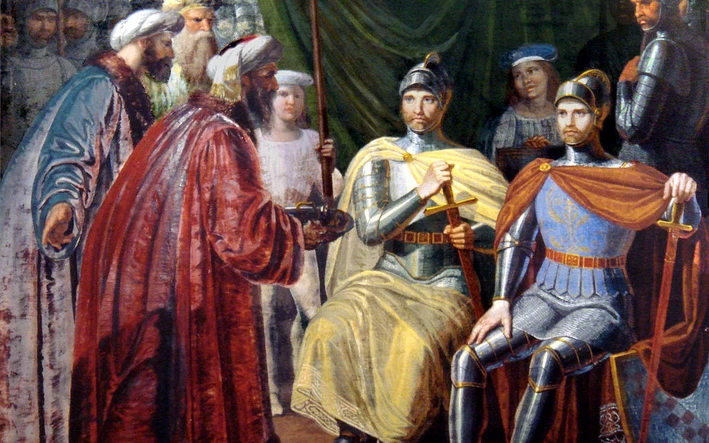 Roger von Sizilien empfängt die Schlüssel der Stadt
