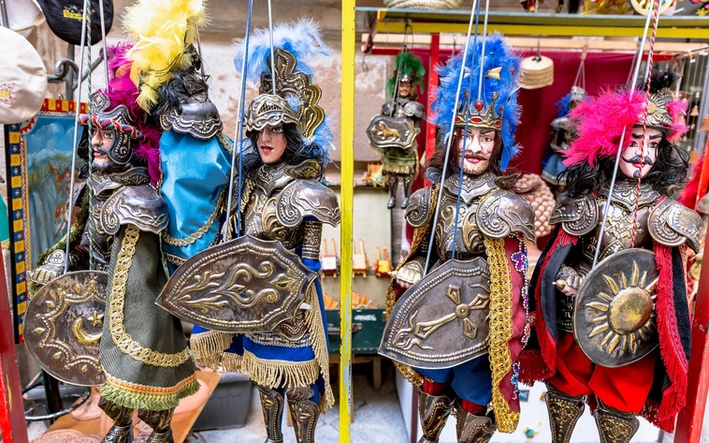 Sizilianische Puppen im Marionettenmuseum