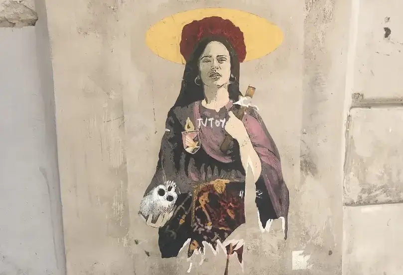 Street Art Bild von Santa Rosalia in Palermo