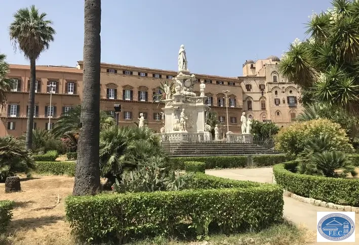 Steinstatue im Park der Villa Bonanno